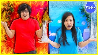 Ryans Mommy VS Ryans Daddy Best HOT and COLD CHALLENGES Temperature VS Food Challenge [upl. by Alasteir]