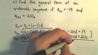 Arithmetic Sequences Finding a General Formula Given Two Terms [upl. by Airekat241]