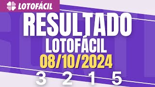 Confira o Resultado da Lotofácil Concurso 3215  Sorteio de Hoje 0810 🍀 [upl. by Bollinger]