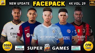 New Update Facepack v29 Season 2324  SIDER ◆ CPK   4K Faces  PES 2021  Football Life 2024 [upl. by Hayyikaz592]