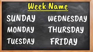 Week Name in English  Sunday Monday Spelling  Days Name in English  Week Name  Name of Days [upl. by Tu531]