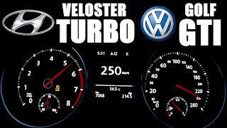 VelosterTurbo 200hp vs Golf GTI 220hp Acceleration 0230 kmh [upl. by Acilejna113]