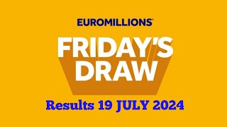 Euromillions draw live results 19 July 2024  euro millions draw live tonight [upl. by Karlene]