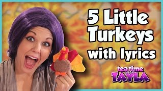 Thanksgiving Songs for Children  Five Little Turkeys  Kids Songs with Lyrics [upl. by Rawdon]