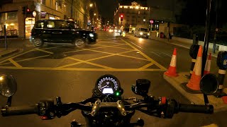 From South Kensington to Victoria Embankment LONDON POV RIDE TRIUMPH SPEEDSTREET TWIN 4k [upl. by Nauqahs985]