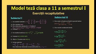 Model teza matematica clasa 11 sem 1 rezolvare matrice determinanti limiteInvata Matematica Usor [upl. by Hobart640]