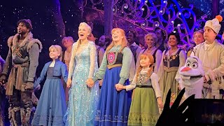 Disneys Frozen The Musical  At London Theatre Royal Samantha Barks as Elsa Laura Dawkes Anna 4K [upl. by Ylagam]