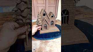 Ultra modern clay house Christmas house mudhouse shorts cutehouse homemadehome winterhome [upl. by Dimitris]