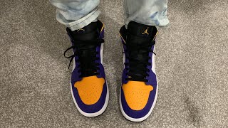 Jordan 1 ‘Lakers’ mid jordan1 lakers [upl. by Ahsias]