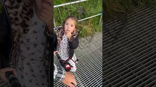 4 year old catches her first fish Gone wrong [upl. by Akemet696]