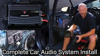 Full Car Audio System Installation  Speakers Subwoofer and Amplifier [upl. by Sedberry]