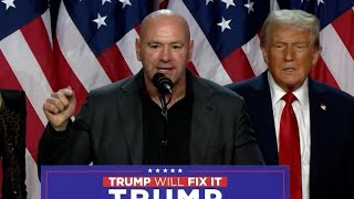 Dana White shouts out Adin Ross Theo Von Joe Rogan during Donald Trump victory declaration speech [upl. by Bertold]