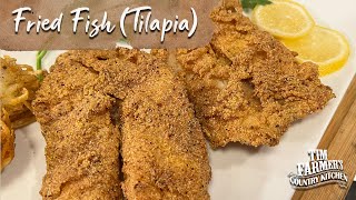 Perfect Fried Fish Tilapia Recipe  Cornmeal Batter [upl. by Maighdlin]