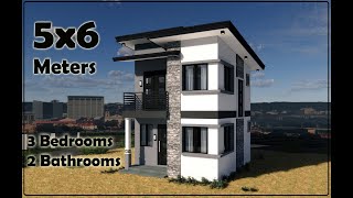 5x6 Meters 2 STOREY HOUSE DESIGN [upl. by Angelita528]