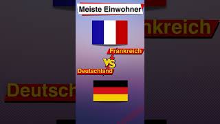 Versus Frankreich vs Deutschland Wer hat mehr Einwohner 🇫🇷🇩🇪 bildung quiz lernen fyp fy [upl. by Cirilla]