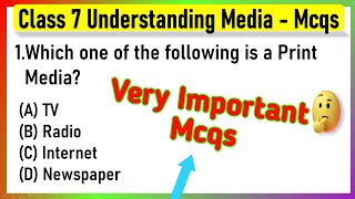 MCQ Questions for Class 7 Civics Chapter 6 Understanding Media with Answers  mcq class 7 civics [upl. by Hploda140]