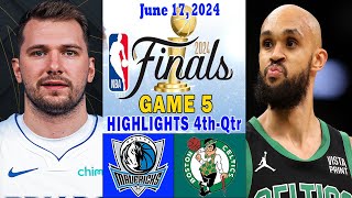 Dallas Mavericks vs Boston Celtics NBA Finals Game 5 Highlights 4thQtr 061724  2024 NBA Finals [upl. by Aiekan]