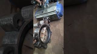 Butterfly valve with actuator open and close test [upl. by Airdnahs]