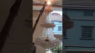 Large chandelier removal process Good tools and machinery can quickly improve work efficiency [upl. by Eixirt]