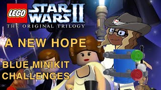 LEGO Star Wars 2 PSP Blue Minikit Challenges A New Hope [upl. by Neelloj929]