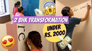 EPIC Home Transformation Under Rs 2000  Painting a 2BHK on OUR OWN HustleWSar [upl. by Honora813]