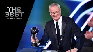 THE BEST FIFA MENS COACH 2016  Claudio Ranieri WINNER [upl. by Edaj]