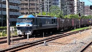 2024529水新大阪駅🚉 1347岡A4遅1091レEF21016＊キティーコンテナ有り珍しい [upl. by Janeva]