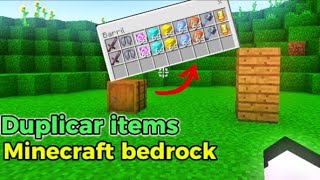 duplicar items minecraft 121 bedrock en menos de 2 minutos [upl. by Eikcaj]