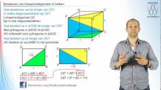 Pythagoraslichaamsdiagonalen berekenen  WiskundeAcademie [upl. by Hoskinson]