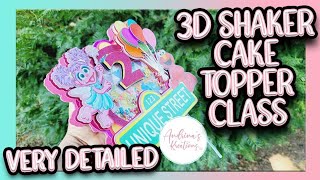 3D Shaker Cake Topper Tutorial Class  Silhouette Studio  Very Detailed [upl. by Noach]