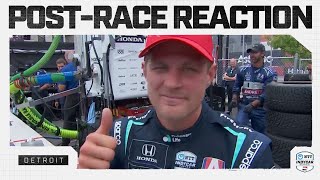 Marcus Ericsson on very big first podium with Andretti Global at Detroit  INDYCAR [upl. by Venu]