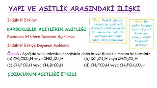 ORGANİK KİMYA Yapı ve Asitlik Arasındaki İlişki [upl. by Audette]