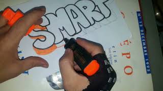 how to draw graffiti letters word smart easy step [upl. by Damara79]