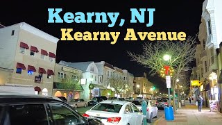 Night walk on Kearny Avenue in Kearny New Jersey USA  Woodland Ave to Memorial Park [upl. by Ris]