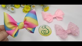 Diy ribbon hairpins for girlmake hair clips with ribbons at home [upl. by Liuqnoj]