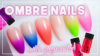 How To Do Ombre Nails With Pigments  Gel Nail Art Tutorial [upl. by Yraek]