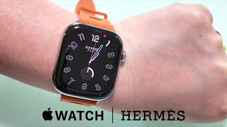 Apple Watch Hermès Series 10 UNBOXING  42mm Silver Titanium Case with Orange Kilim Single Tour [upl. by Akirehc940]