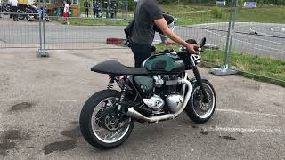 Triumph Thruxton 1200 exhaust [upl. by Ocker]