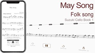 May Song  Folk song【 Cello Sheet Music 】 [upl. by Htiderem]