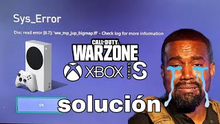 Disc read error 87 Xbox series S y X WARZONE solución [upl. by Pears]