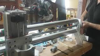 CNC Linear Rails Upgrade  first movement [upl. by Nosa403]