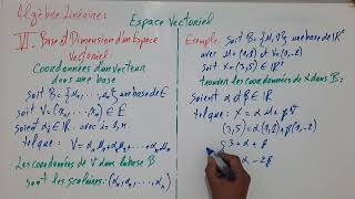 Algèbre Linéaire  Espaces Vectoriels  Coordonnees dun vecteur dans une base [upl. by Rebak]