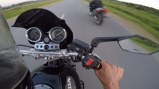 Honda CB400SF vs Suzuki SV400 TOP SPEED [upl. by Aihtela]