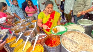 Highly Energetic Kumari Aunty Selling Non Veg Thali  Hyderabad Famous Road Side Meals  Lunch Time [upl. by Navlys]