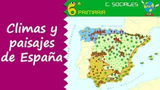 Climas y paisajes de España Sociales 6º Primaria [upl. by Aneertak]