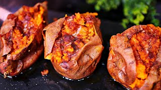 Best Ever Baked Sweet Potatoes with Cinnamon Sugar Butter  How to Bake Sweet Potatoes [upl. by Chalmer]