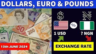 Exchange Rate Today for US Dollar Pounds Euro Canadian Dollar Chinese Yuan 13th June 2024 [upl. by Lehte]