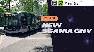 Voyage New Scania GNV LF  Ligne 57  FilBleu [upl. by Gardia]