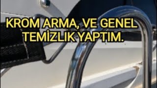 DENİZ 21  TEKNE GÜVERTE KROM GÜNEŞ PANELİ TEMİZLİĞİ [upl. by Emmi]