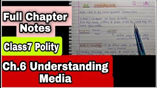 Class 7  Ch6  PolityCivics  Understanding Media Summary Notes  Ncert with Aditi [upl. by Nikolai]